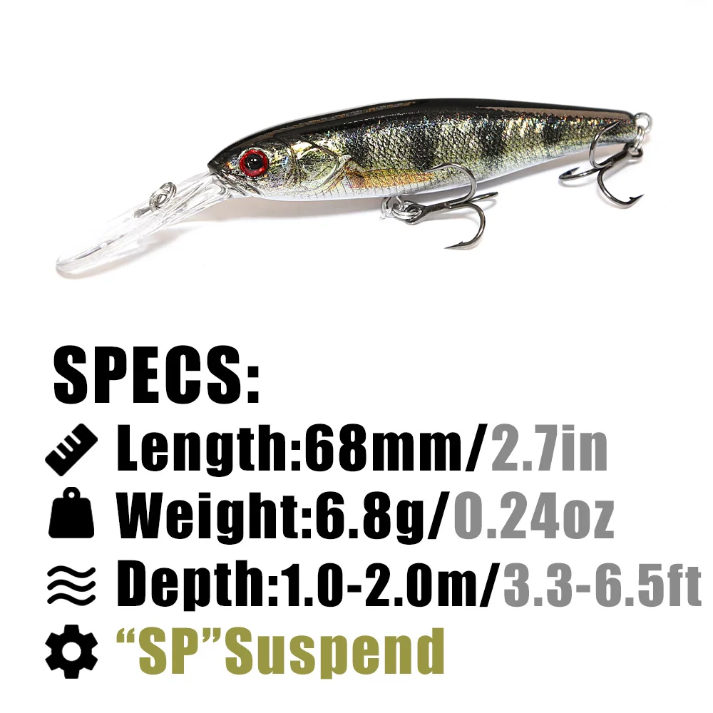 B&U 68mm 3D-Druck Shad Suspend – Fishing Lure Jerkbait Bewertung und Preis